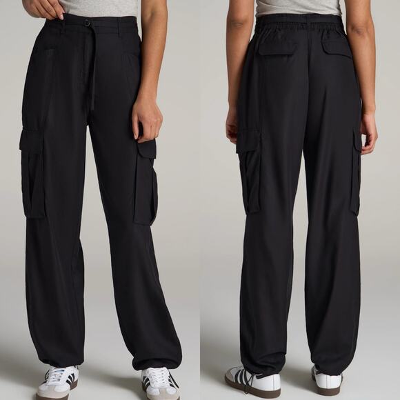 American Tall Pants - NWT American Tall Black High Rise Cargo Parachute Pants Womens Size 16T